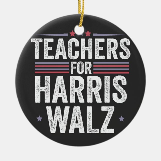 Lehrer für Harris Walz 2024 Wahl Kamala Tim Keramik Ornament (Vorne)
