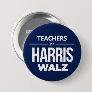 Lehrer für Harris Walz Button