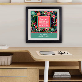 Lehrer für Hübsche Blütenblüte der Inspirationskla Poster