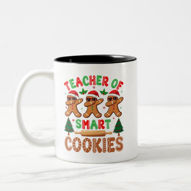 Lehrer für intelligente Cookies Weihnachten Zweifarbige Tasse (Links)