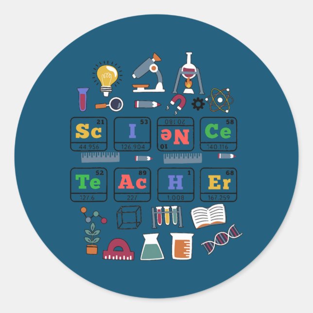 Lehrer für Naturwissenschaften Regelmäßige Element Runder Aufkleber (Vorderseite)