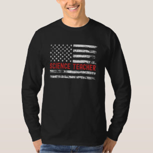 Lehrer für Naturwissenschaften USA-Flagge Beruf Re T-Shirt