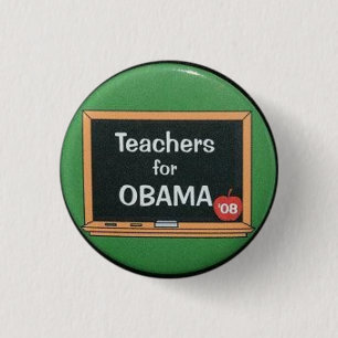 Lehrer für Obama Button
