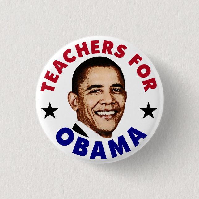 Lehrer für Obama-Button Button (Vorderseite)
