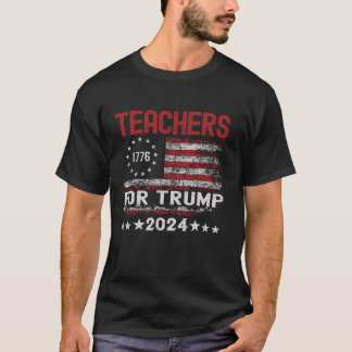 Lehrer für Trump 2024 Funny Election USA Flag T T-Shirt