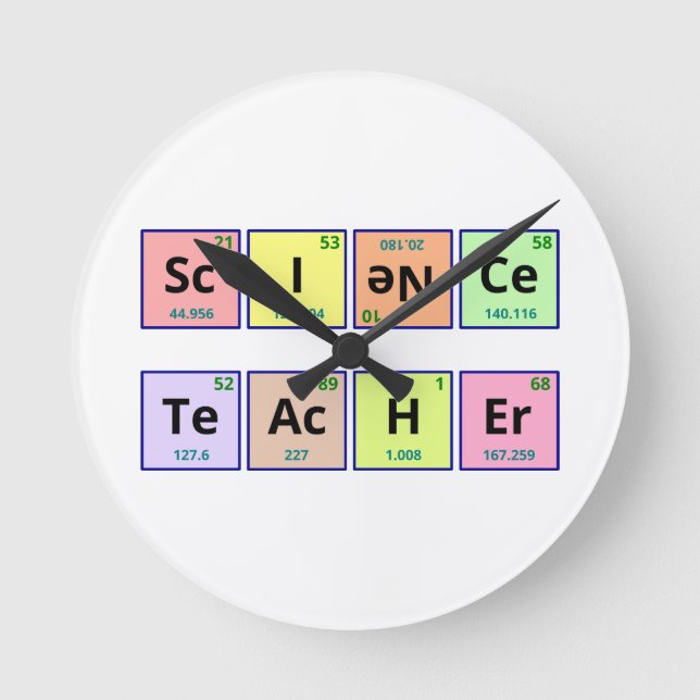 Lehrer für Wissenschaft Runde Wanduhr (Vorderseite)