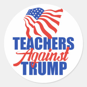 Lehrer gegen Trump bei den Wahlen 2024 Runder Aufkleber