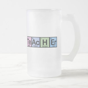 Lehrer gemacht von den Elementen Mattglas Bierglas