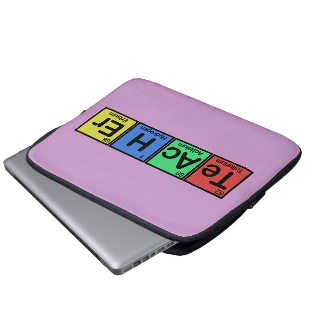Lehrer gemacht von den Elementfarben Laptopschutzhülle (Vorne Knopf)