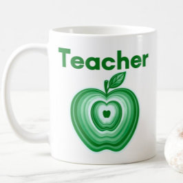 Lehrer Geschenk Grüne Apfelringe Kaffeetasse