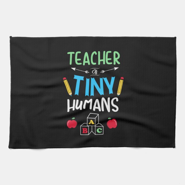 Lehrer Geschenklehrer Tiny Humans Geschirrtuch (Horizontal)