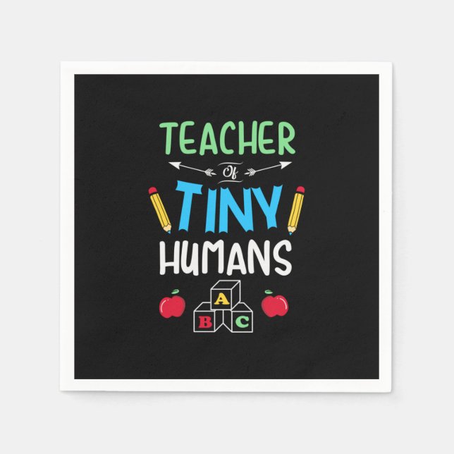 Lehrer Geschenklehrer Tiny Humans Serviette (Vorderseite)
