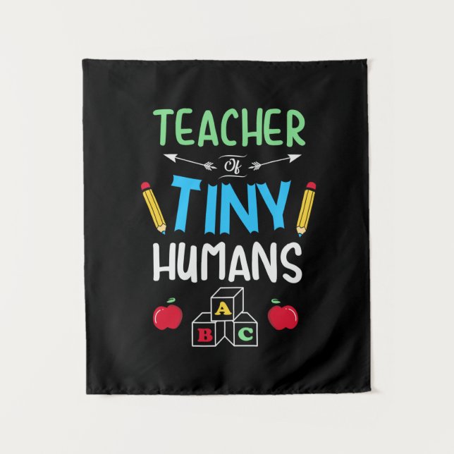 Lehrer Geschenklehrer Tiny Humans Wandteppich (Vorderseite)