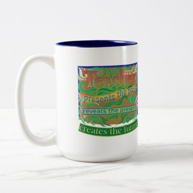 Lehrer gestalten die Zukunft / Lehrer Wertschätzun Zweifarbige Tasse (Links)