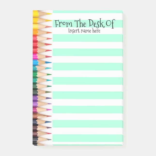 Lehrer gezeichnete Bleistifte, zum des Post-it Klebezettel (Vorderseite)