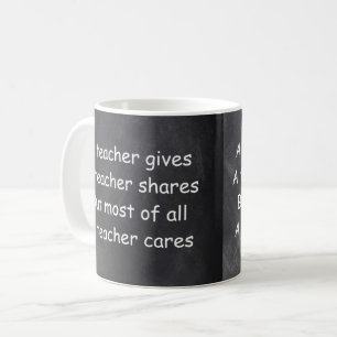 Lehrer gibt Shares Chalkboard Geschenkidee Kaffeetasse