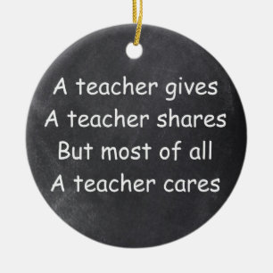 Lehrer gibt Shares Chalkboard Geschenkidee Keramik Ornament