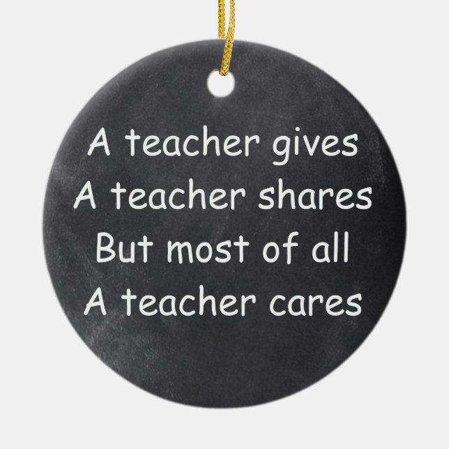 Lehrer gibt Shares Chalkboard Geschenkidee Keramik Ornament (Vorne)