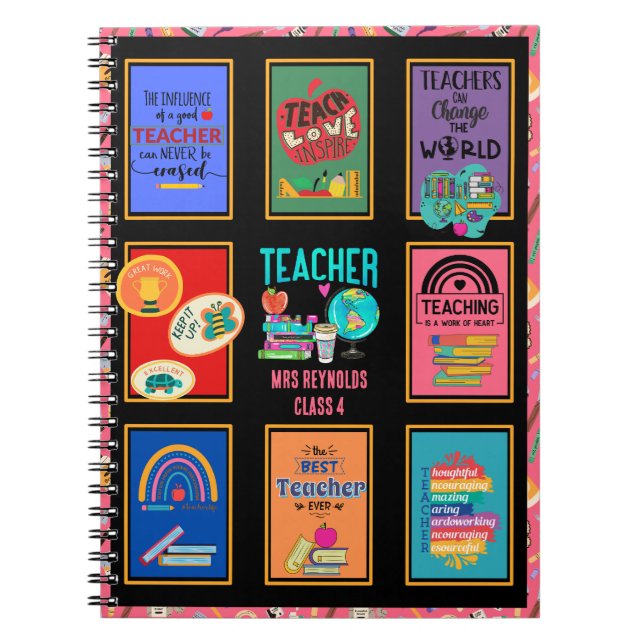 Lehrer gibt Zitate zu sonniger Aufwertungsrente Notizblock (Vorderseite)