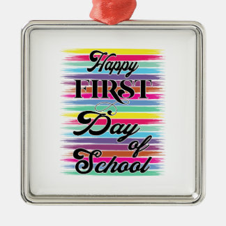 Lehrer glücklicher erster Schultag Ornament Aus Metall