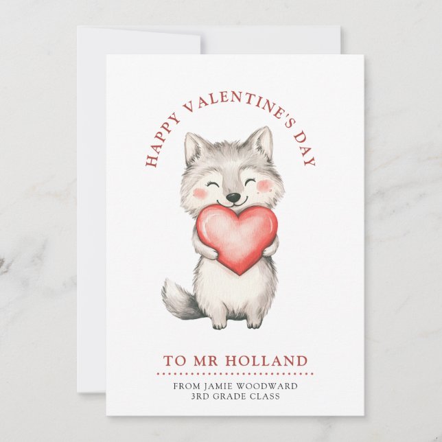 Lehrer glücklicher Valentinstag Feiertagskarte (Vorderseite)