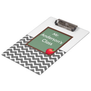 Lehrer-graues Zickzack Tafel-Klemmbrett Klemmbrett