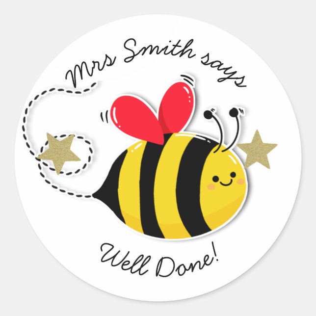 Lehrer gut gemacht! runder aufkleber (Vorderseite)