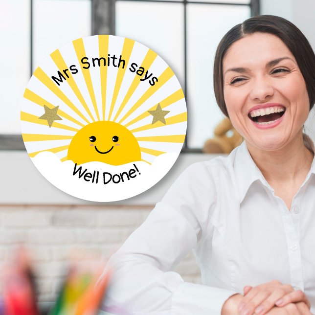 Lehrer gut gemacht! runder aufkleber (Von Creator hochgeladen)