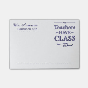 Lehrer haben Klassen-Blau und Weiß Post-it Klebezettel