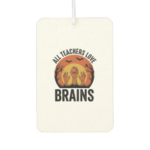 Lehrer Halloween Gehirne Vintage Vektor Design_1 Autolufterfrischer