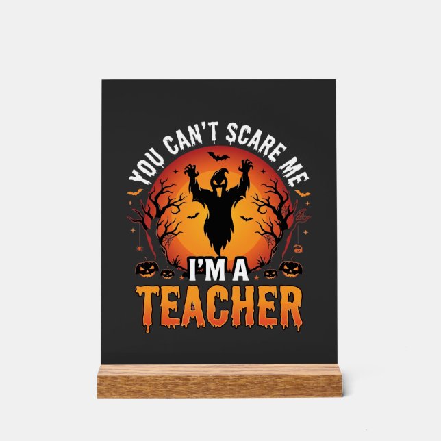 Lehrer Halloween Gruseliger Geist Lehrer Design_1 Acrylschild (Vorderseite)