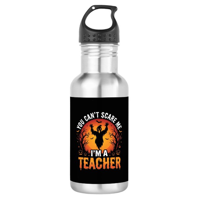 Lehrer Halloween Gruseliger Geist Lehrer Design_1 Edelstahlflasche (Vorderseite)
