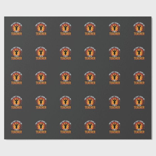 Lehrer Halloween Gruseliger Geist Lehrer Design_1 Geschenkpapier (Flach)