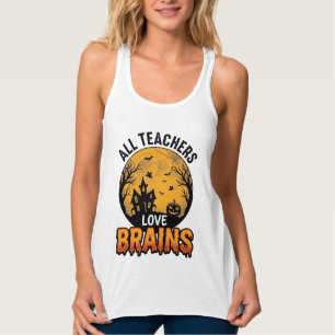 Lehrer Halloween Liebe Gehirne Vintage Design_1 Tank Top