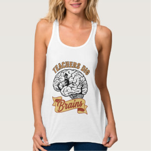 Lehrer Halloween-Shirt Vintage Gravur Brain Pun Tank Top