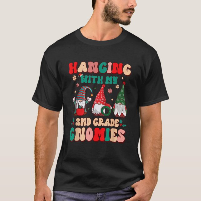 Lehrer hängt mit meinen Gnomies 2. Klasse Weihnach T-Shirt (Vorderseite)
