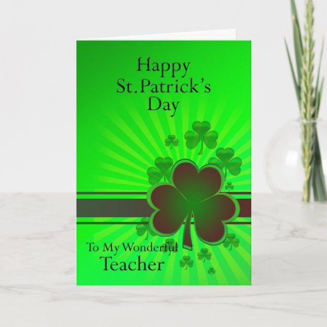 Lehrer, Happy St Patrick's Day Card Karte (Vorderseite)