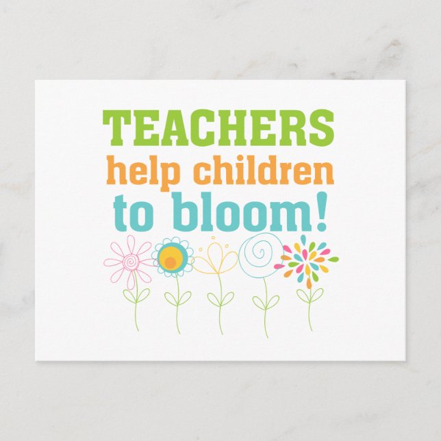 Lehrer helfen Kindern zu blühen Postkarte (Vorderseite)