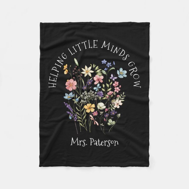 Lehrer helfen kleinen Minds, Chic Watercolor zu wa Fleecedecke (Vorderseite)