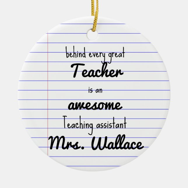 Lehrer Hilfe Tasche Lehrassistent TA Keramik Ornament (Vorne)