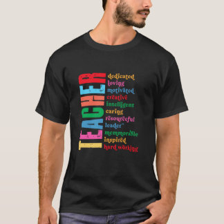 Lehrer Hingebungsvoll Liebend Motiviert Kreativ In T-Shirt