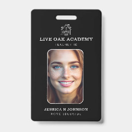 Lehrer-ID-Abzeichen | Minimalistisch Schwarz Ausweis