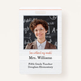 Lehrer-ID-Abzeichen mit Foto, Schulunterricht Ausweis