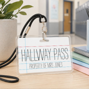 Lehrer im Schulunterricht - Abzeichen am Hallway P Ausweis