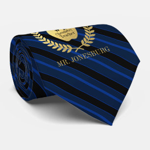 Lehrer-Imitat-Goldblau des Name-#1 Striped Krawatte