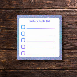 Lehrer in der Liste Post-it Klebezettel