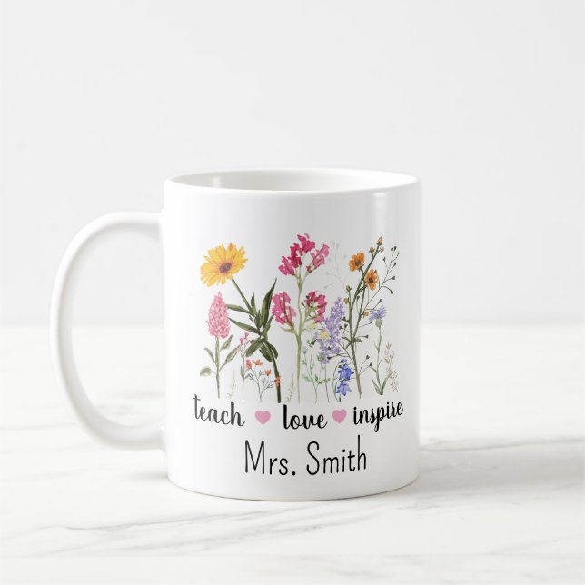 Lehrer individuell Tasse Sublimation . Lehrer Blum (Links)