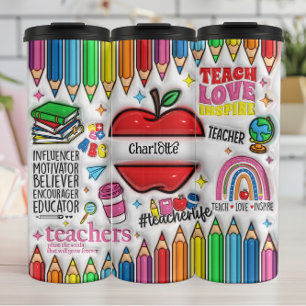 Lehrer: Inspiriert, wachsen, Minds, Herzen Thermosbecher