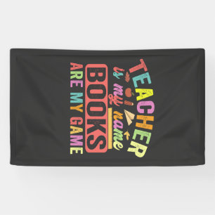 Lehrer ist mein Name Bücher sind mein Spiel lustig Banner