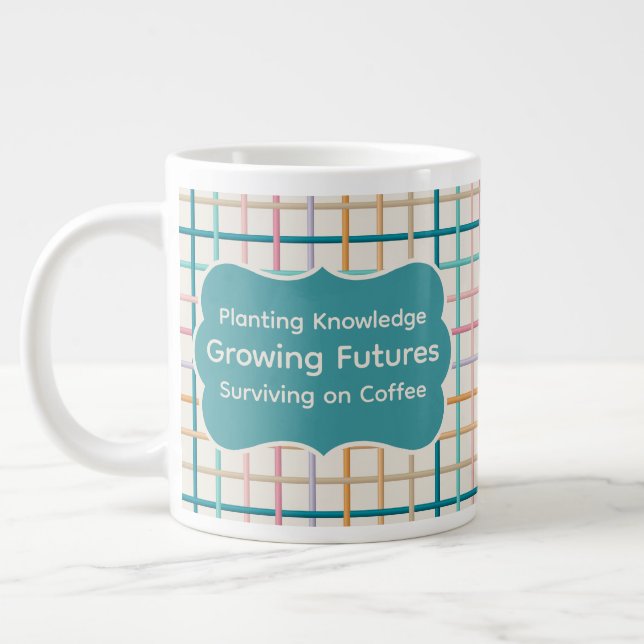 Lehrer-Kaffee-Überleben Jumbo-Tasse (Links)
